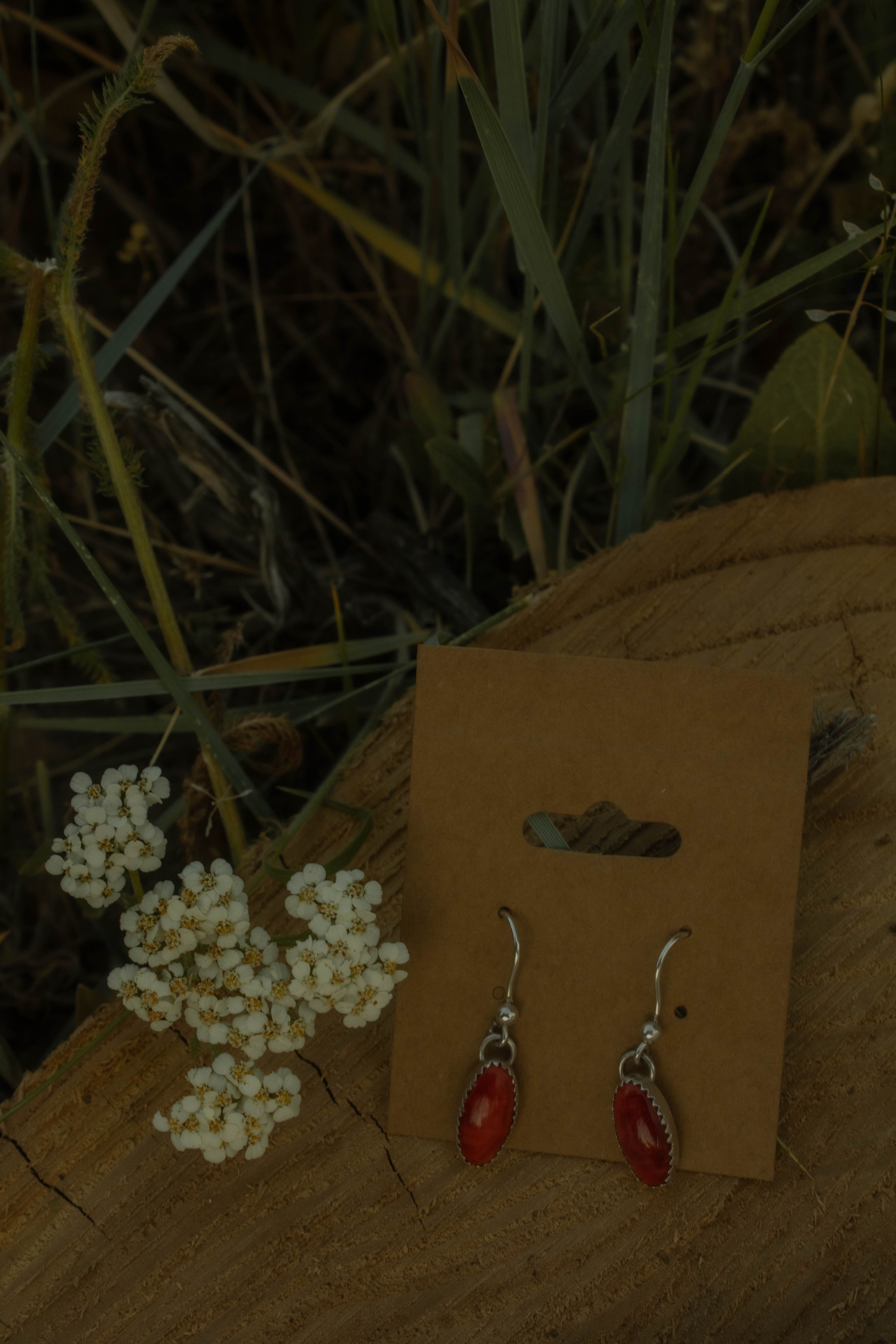 Red Oyster Shell Earrings