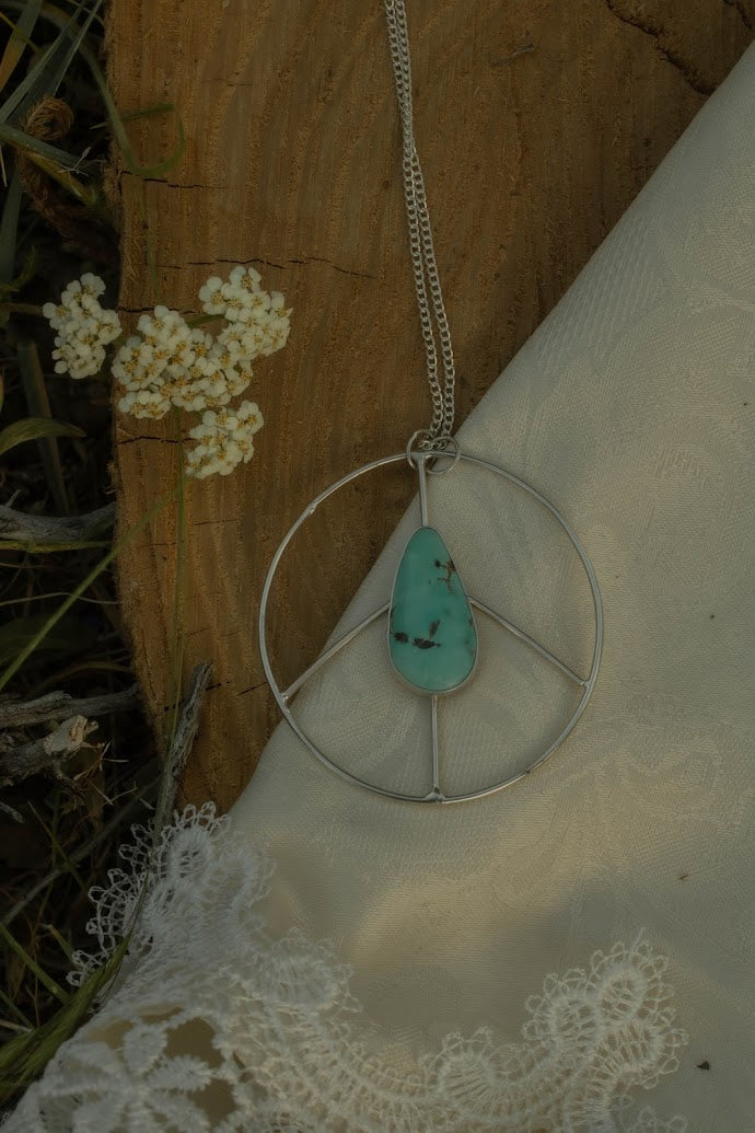 Turquoise Peace Sign Necklace