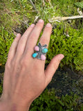 Pink Conch & Turquoise Butterfly Ring