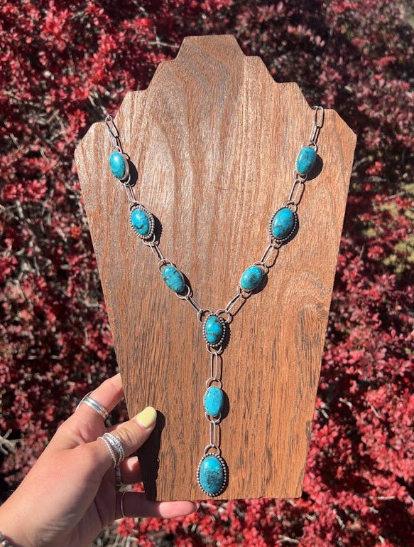 Hubei Turquoise Lariat Necklace