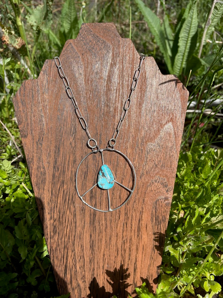 Turquoise Peace Sign Pendant