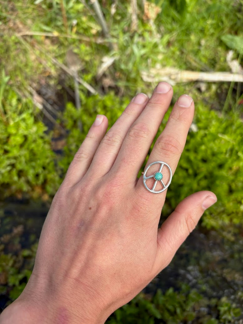 Turquoise Peace Sign Ring